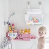 Adorila 2 Pack Mesh Bath Toys Organizer, Kids Bathroom Toy Storage Holder with Hooks, Bottom Zipper Toy Bag for Bathtub (White)