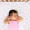 The Peanutshell Floral Crib Sheet Set for Baby Girls - 4 Pack - Pink & Purple
