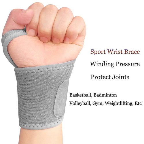 YUNYILAN Wrist Brace Wrist Wraps for Carpal Tunnel 2 Pack Wrist Brace Compression Straps Hand Support, Adjustable Wrist Support for Arthritis and Tendinitis, Joint Pain Relief (Gray)