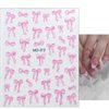 3sheets 5D Embossed Bow Nail Stickers for Nail Art Self-Adhesive Bow Nail Decals White Pink Bow Nail Art Stickers Design Cute Bow Nail Art Supplies for Women Girls