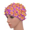 Medifier Swim Cap Floral Petal Retro Style Bathing Caps for Women Purple