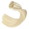 UGOTRAYS Clip in Hair Extensions Real Human Hair Blonde - 15 Inch 70g 7pcs Platinum Blonde 100% Remy Human Hair Clip in Extensions Straight Real Human Hair #60 Platinum Blonde Clip in Hair Extensions