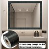 DESOMINOR 11 Yard Black Border Peel &Stick Black Wood Grain Wallpaper Border Removable Waterproof Bathroom Mirror Frame Sticker