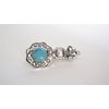 Generic Turquoise blue stone silver metal native barrette hair clip for thin fine hair