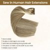 Sew in Weft Hair Extensions Human Hair 18 Inch Balayage Beige Blonde to Platinum Blonde Sew in Hair Extensions Real Human Hair Hand Tied Weft Hair Extensions Human Hair Sew in Hair Bundles Hair Wefts
