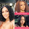Wear and Go Glueless Wigs Human Hair Pre Plucked Pre Cut Water Wave Bob Wig Human Hair Lace Front Wigs for Beginners No Glue 4x4 Lace Closure Glueless Wigs for Black Women Human Hair 16 Inch