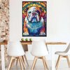 English Bulldog Dogs Lovers Stained Colorful Glass 1000 Pieces Art Painting Wooden Puzzle for Kids Adults, Birthday Mother's Father's Day Christmas for Dad Mom Son Daughter