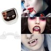 Dzrige Halloween Retractable Vampire Fangs Scary Creepy Plastic Vampire Fake Teeth for Cosplay Party Props Halloween Carnival Party Fangs Favors