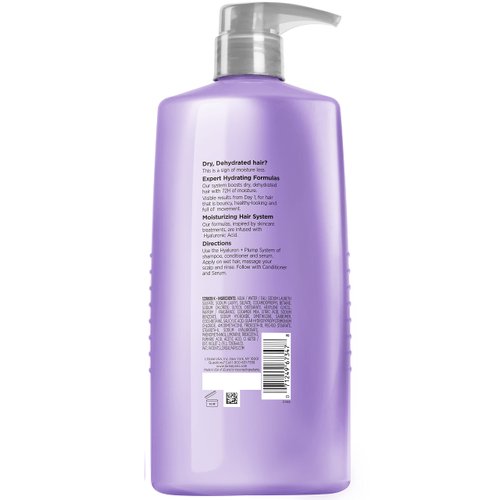 L'Oreal Paris Elvive Hyaluron Plump Hydrating Shampoo for Dehydrated, Dry Hair Infused with Hyaluronic Acid Care Complex, Paraben-Free, 26.5 Fl Oz