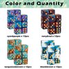 48 PCS 12mm Marble Polyhedral D6 Dice Square Corner 6 Sided Dice MTG Dice Set for Board Game RPG DND Yahtzee or Math Learning