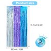 BEISHIDA 3 Pack Streamers Fringe Foil Curtain Backdrop Curtain, Tinsel Curtain Wall Door Party Streamers for Birthday Party Decoration-Silver Blue Purple (3.28 ft x 6.56 ft)