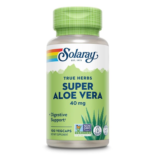 Solaray Super Aloe Vera Gel 8000mg | Naturally Occurring Amino Acids, Vitamins, Minerals, Enzymes & Antioxidants for Healthy Digestion Support | 100 CT