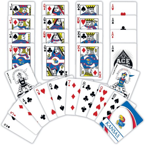 MasterPieces Family Games - NCAA Kansas Jayhawks Playing Cards - Officially Licensed Playing Card Deck for Adults, Kids, and Family