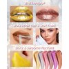Metallic Lip Gloss Glitter Lipstick, Shiny Metallic Matte Liquid Lipstick, High Pigment Long Lasting Lipstick 24H Waterproof Non Stick Cup Lip Glaze, Sparkling Shimmer Lipstick Lipgloss for Women-06#