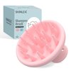 SHINLEA Silicone Scalp Massager Shampoo Brush, Head Scrubber with Soft Bristles for Hair Growth, Scalp Exfoliator for Dandruff Removal, Wet Dry Hair Brush for Scalp Care, Pink