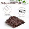 MAGDIY Hair Net Hair Accessories Set with 100 Pcs Invisible Hair Nets, 20 Pcs U-Shaped Pins and 5 Pcs Hair Ties, 20 Inch Elastic Edge Hairnets for Women, Girls Ballet Bun Making (Brown, 125 Pcs Set)