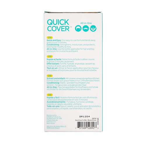 KISS Quick Cover For Men Permanent Hair Color Mustache Beard QMC (Medium Brown)