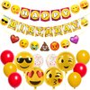 Pirese Emoticon Face Birthday Decorations, Smile Face Party Decorations, Emoticons Happy Birthday Banner, Yellow Face Birthday Party Supplies, Emoticons Party Decor, Poop Birthday Party Supplies