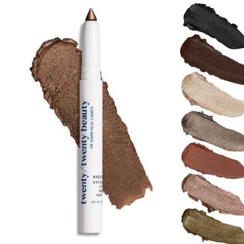 twenty/twenty beauty Visionary Eye Shadow Stick, Shimmer Cream Eye Shadow Pencil, Long-Lasting Makeup, Safe for Sensitive & Dry Eyes, Ophthalmologist Tested (At A Glance)