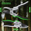 Grootpow PPS01 Premium Bypass Pruning Shears, Aluminum Construction Garden Clippers with SK5 Carbon Steels Blades, 4-Point Pivot Design, 5/8” Garden Shears with Ergonomic Handles for Gardening