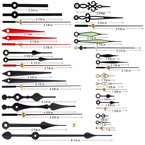 EMOON 9 Pieces Clock Mechanism Replacement Kit with 12 Pack Clock Hands, Silent Sweep Clock Motor Kit Battery Operated for Clock Repair DIY Replacement, Custom Clock
