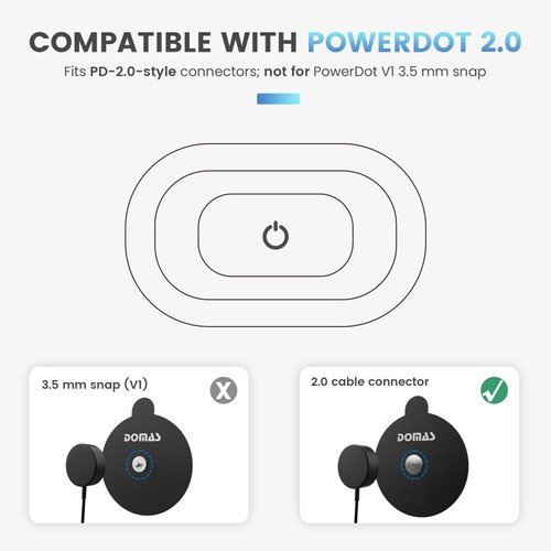 DOMAS TENS Electrode Pads (Compatible with PowerDot 2.0 Cable Connector), 12-Pad Set with Pad Holder, Reusable 2.1" Round & 2" x 4" Rectangular