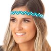 Hipsy Adjustable Non Slip Wave Fashion Printed Sports Headbands for Women 3-pack (Polka Dot Hot Pink/White/Teal)