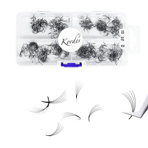 Kordes Premade Fans Lash Extensions - Mix Size 10 to 13mm - For Professional Use - Promade Volume Eyelash Extensions (5D D Curl)