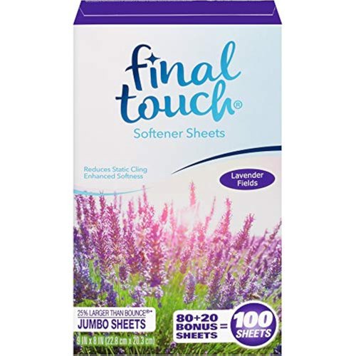 Final Touch Lavender Fields Fabric Softener Dryer, 100 Sheets, Count