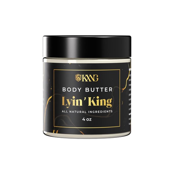 KXNG Cosmetics, Body Butter, Organic Skin Care for Men, Body Moisturizer Lotions and Creams, Raw Shea Butter, Cocoa Butter, Mango, Coconut Oil, Hand, Foot,All Skin Types,Dry Skin (Lyin’ King)