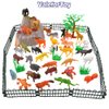 ValeforToy 54-Piece Mini Jungle Animals Set with Gift Box - Realistic Wild Animal Figures for Kids' Learning & Party Favors