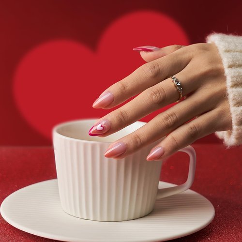 BTArtbox XCOATTIPS Natural Nail Tips -Short Almond Press On Nails Pink, Long Lasting Soft Gel Nails False Nail, Soak Off Acrylic Fake Nails Extensions for Nail Art DIY Christmas Gifts