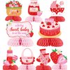 9pcs Strawberry Baby Shower Party Honeycomb Centerpieces Sweet Berry Party Decorations for Girls A Berry Sweet Baby is on The Way Decorations Strawberry Baby Shower Party Supplies