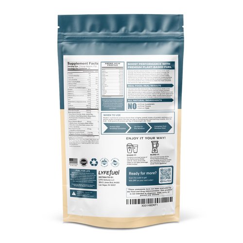LyfeFuel Vegan Protein Shake Plant-Based Protein Powder with BCAA, Greens & Superfoods for Sports Performance, Recovery & Lean Muscle Building | Clean Whey Protein Powder (Vanilla, 24 Servings)