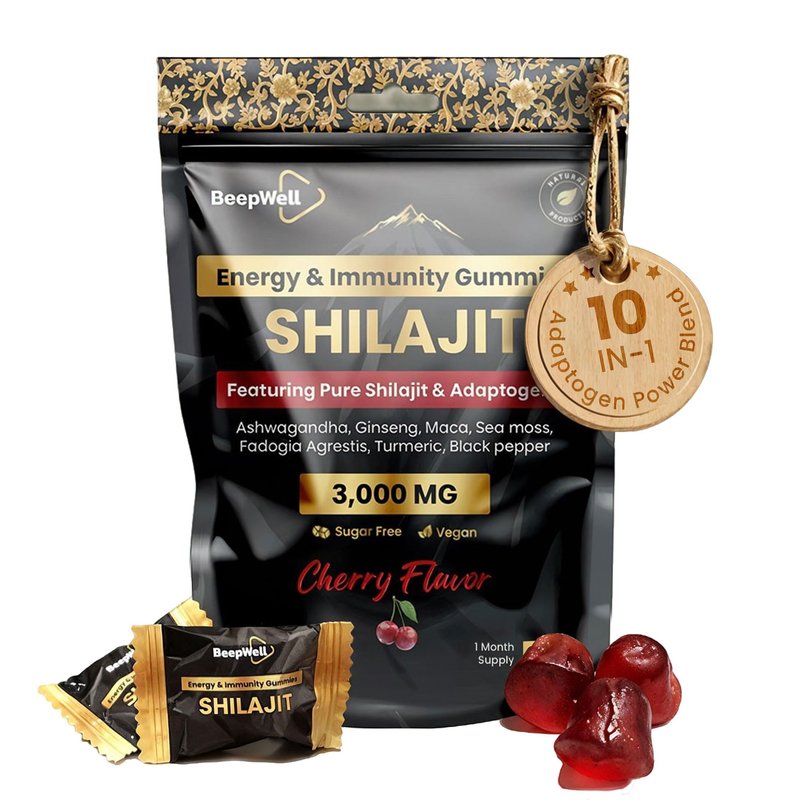 Pure Himalayan Shilajit Gummies Gold Grade Shilajit Riched with Ashwagandha Fulvic Acid & 85+ Tra...