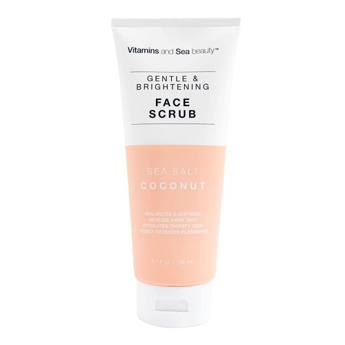 Vitamins and Sea Beauty, Hydrating Exfoliating Face Cleansing Wash Scrub, Skin Deep Pore Cleanser Minimizer with Sea Salt and Coconut Skincare, 5.1 Fl Oz