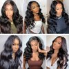 AUOCATTAIL Body Wave Human Hair Pre Plucked With Baby Hair 180% Density Lace Front Wigs 28 Inches Brazilian Virgin Glueless Wide Lace Human Hair Black