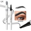 3D Waterproof Microblading Eyebrow Pen,Eyebrow 4 Tip Brow Pencil, Eyebrow Magic Pen Eyebrow Microblading Pen Eyebrow Pen Waterproof&Smudge-proof Creates Natural Looking Brows (Black)