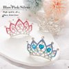 Kilshye Princess Tiara Comb Small Crystal Girls Crown Hair Combs Rhinestone Birthday Prom Tiaras Headband for Kids (A-Silver)