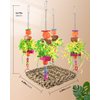 ERKOON Conure Toys, Bird Cockatiel Toys Foraging Swing Mat Parrot Climbing Hammock Wall with Colorful Toys for Birds Shredding Seagrass, Birds Cage Toy Accessories
