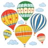 DECOWALL DS-8011 Colourful Hot Air Balloons Kids Wall Stickers Wall Decals Peel and Stick Removable Wall Stickers for Kids Nursery Bedroom Living Room (Small) d?cor
