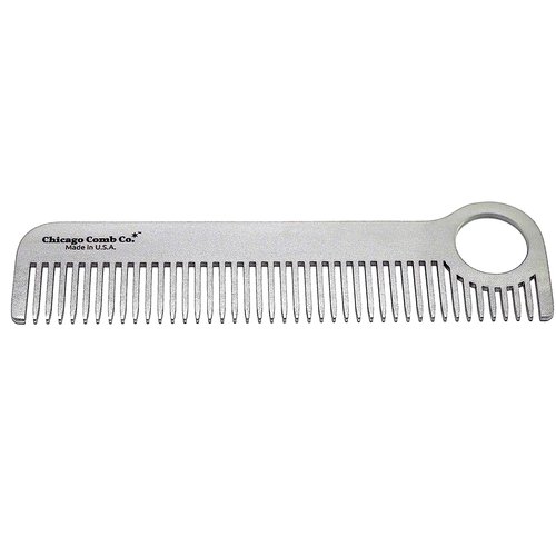 Chicago Comb Model 1 Standard, Stainless Steel, 5.5 in. (14 cm) long, Pocket and Travel comb, Made in USA