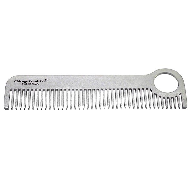 Chicago Comb Model 1 Standard, Stainless Steel, 5.5 in. (14 cm) long, Pocket and Travel comb, Made in USA