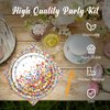 Confetti Sprinkles Theme Party Supplies Kit for 24 Guests - 97 Pcs Including Plates, Forks, Napkins, Bunting - Happy Birthday Decorations & Favors