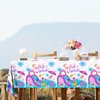 3Pieces Pink Splish Splash Birthday Decorations Tablecloth, 71 * 43 Inch Summer Birthday Party Decorations Tablecloth Disposable Water Slide Party Decorations Table Cover for Pool Birthday Party