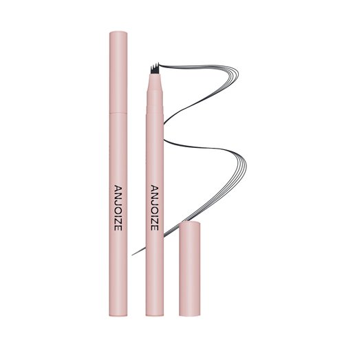 Anjoize 3D Waterproof Microblading Eyebrow Pencil,Microblade Eyebrow Pen,Eyebrows Pencil For Natural Look,Microblading Eyebrow Pencil,4 Tipped Precise Brow Pen(Black)