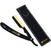 BLACK & GOLD COMBINATION Stainless Steel Barber Exchangeale Blade Straight Edge Barber Shaving Razor -Safety Razor -Macs-045B