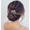 Iaceble Rhinestone Snowflake Hair Comb Barrette Silver Snow Hair Side Comb Crystal Weddings Headpieces Chirstmas Cz Snowflake Hair Piece Decorative Hair Accessories for Women and Girls Headdress