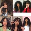 beafay Water Short bob Wigs with Bangs Brazilian Virgin Human Hair Wigs None Lace Front Wigs With Bangs 130% Density Glueless Machine Made Wigs For Black Women 12 Inch¡­