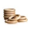 bopoobo Wooden Rings Natural Beech for Craft, Unfinished Wood Ring Circle Rings for DIY Baby Teething Toys, Baby Wooden Teether Accessories, Pendant Connector (10 Pcs, 55 mm)